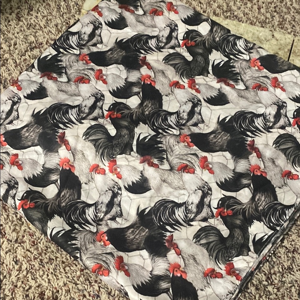 Beautiful scarf/shawl with different kind of roosters